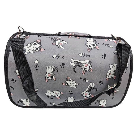 Pet Carrier for Cat, Dog or Other Pets, Grey Cats Print - Picture 5 of 8